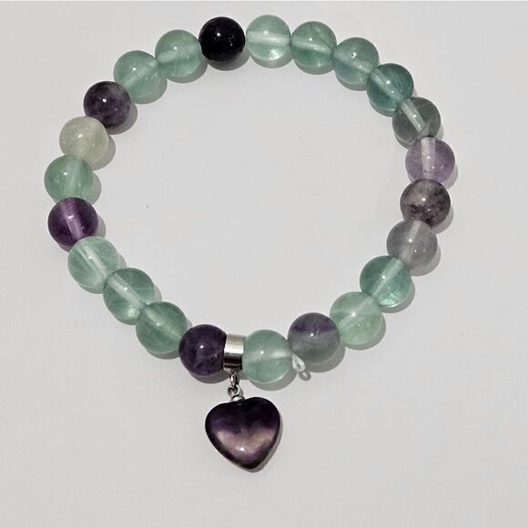 NWOT, Natural Fluorite bracelet - Picture 1 of 3